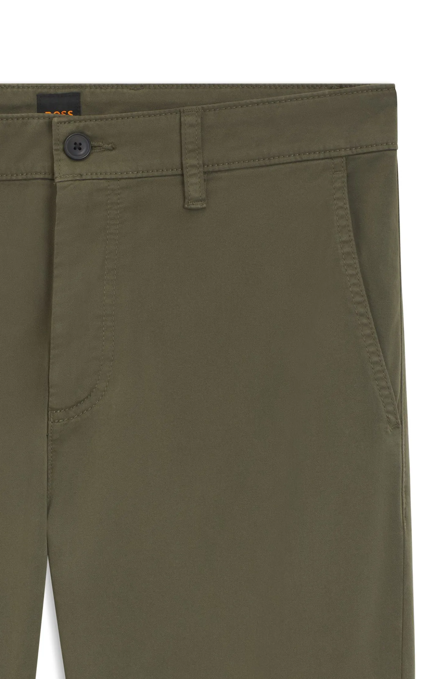 Tapered-Fit Hose aus Baumwoll-Satin mit Elasthan-Anteil
