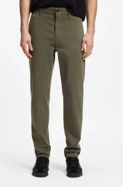 Tapered-Fit Hose aus Baumwoll-Satin mit Elasthan-Anteil