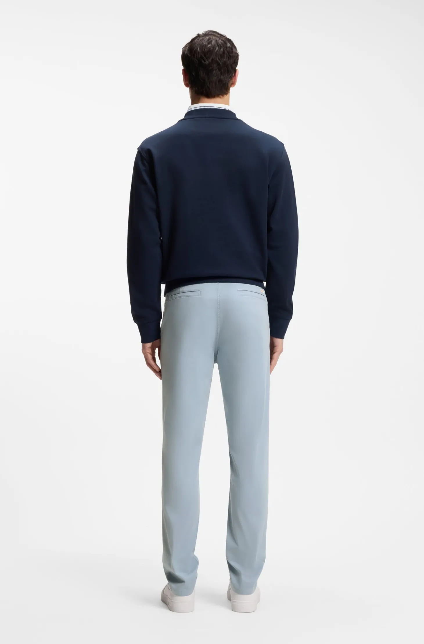 Tapered-Fit Hose aus Baumwoll-Satin mit Elasthan-Anteil