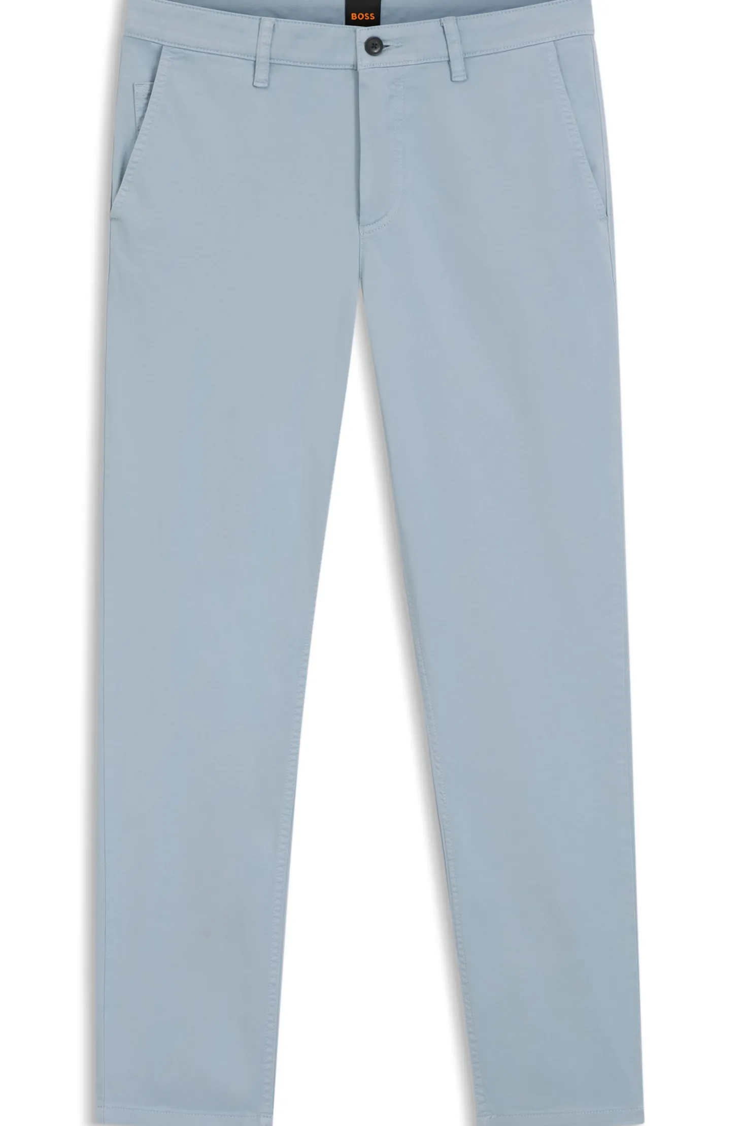 Tapered-Fit Hose aus Baumwoll-Satin mit Elasthan-Anteil