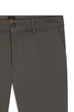 Tapered-Fit Hose aus Baumwoll-Satin mit Elasthan-Anteil