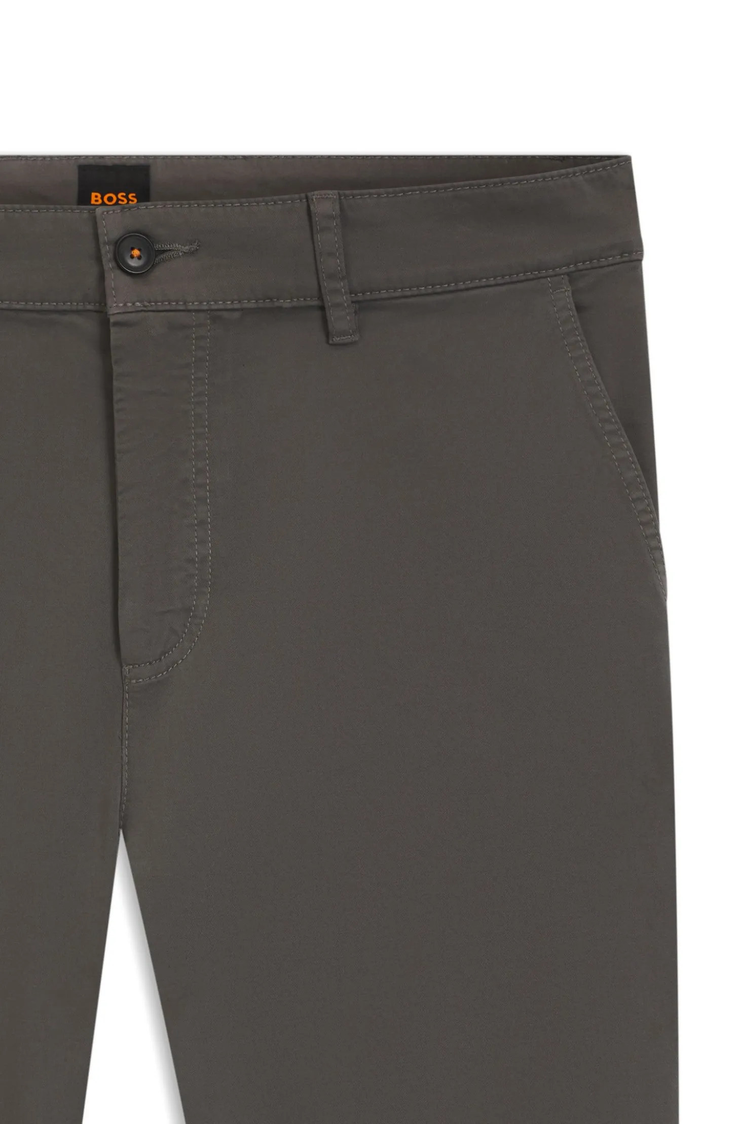 Tapered-Fit Hose aus Baumwoll-Satin mit Elasthan-Anteil