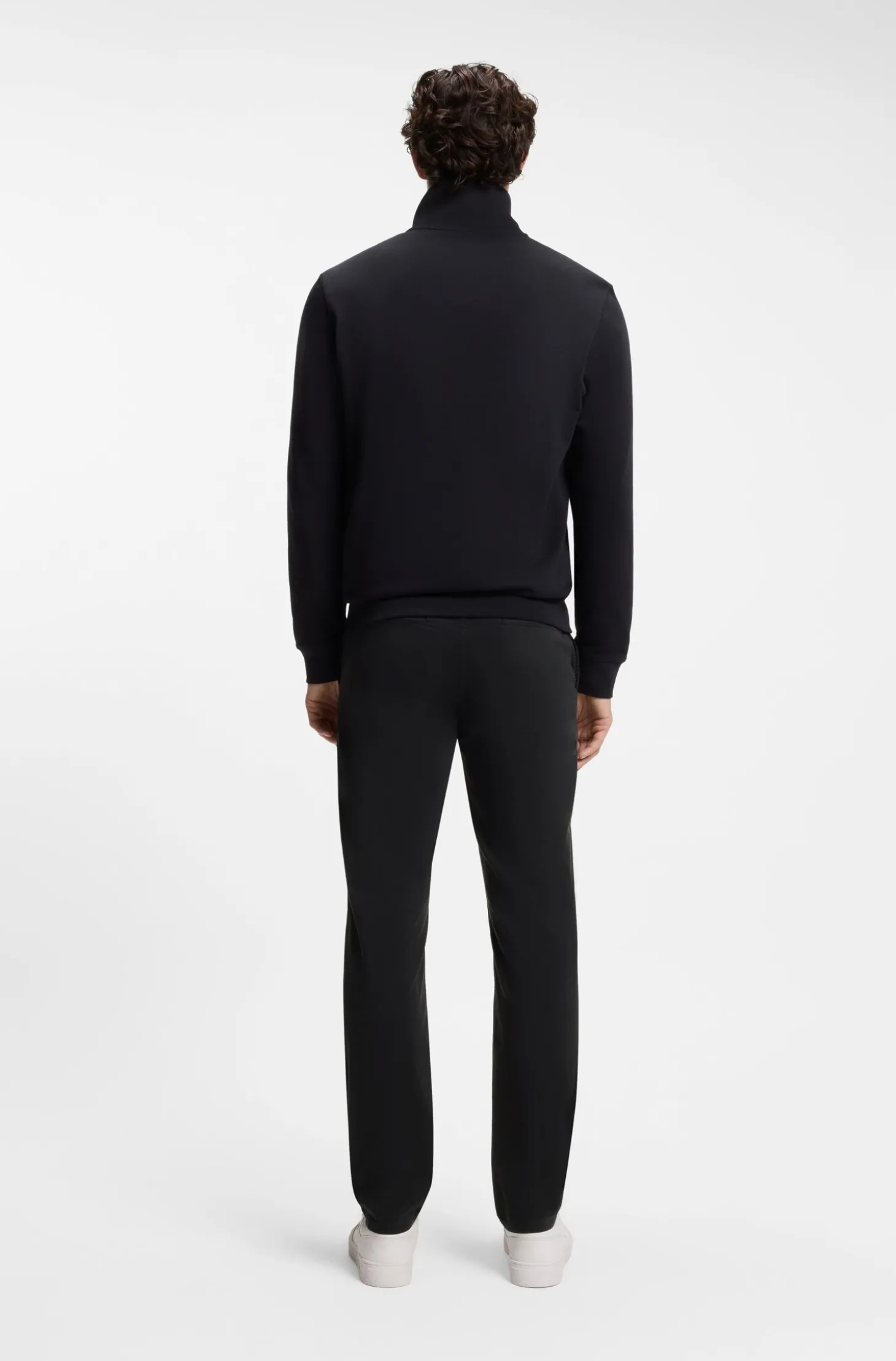 Tapered-Fit Hose aus Baumwoll-Satin mit Elasthan-Anteil