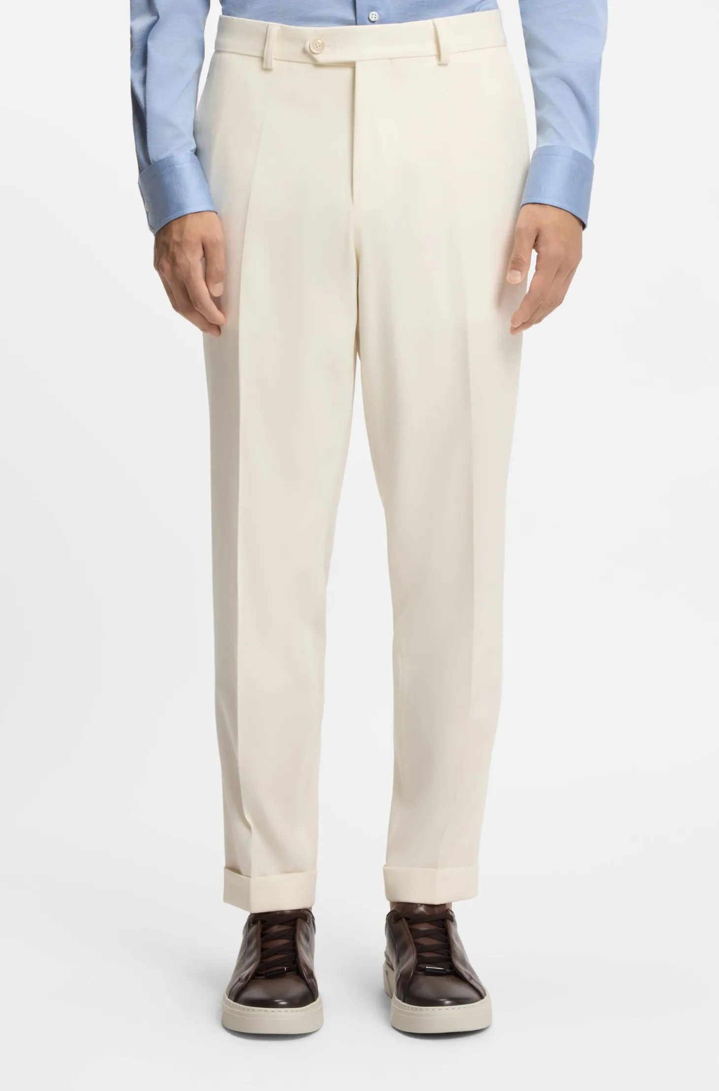 Tapered-Fit Hose aus Schurwolle mit Baumwolle
