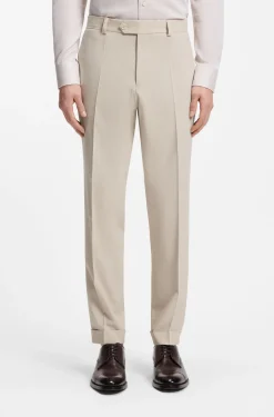 Tapered-Fit Hose aus Woll-Mix-Seersucker-Gewebe
