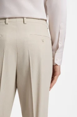 Tapered-Fit Hose aus Woll-Mix-Seersucker-Gewebe