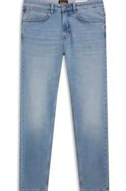 Tapered-Fit Jeans aus blauem Super-Stretch-Denim
