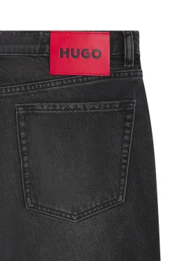 Tapered-Fit Jeans aus grauem Baumwoll-Denim