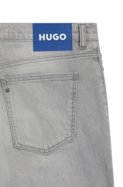 Tapered-Fit Jeans aus grauem Denim