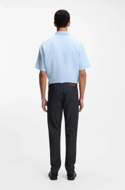 Tapered-Fit Jeans aus komfortablem Stretch-Denim in reinem Blau