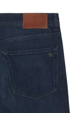 Tapered-Fit Jeans aus reinblauem Stretch-Denim