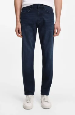 Tapered-Fit Jeans aus reinblauem Stretch-Denim