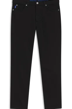 Tapered-Fit Jeans aus schwarzem Stretch-Denim