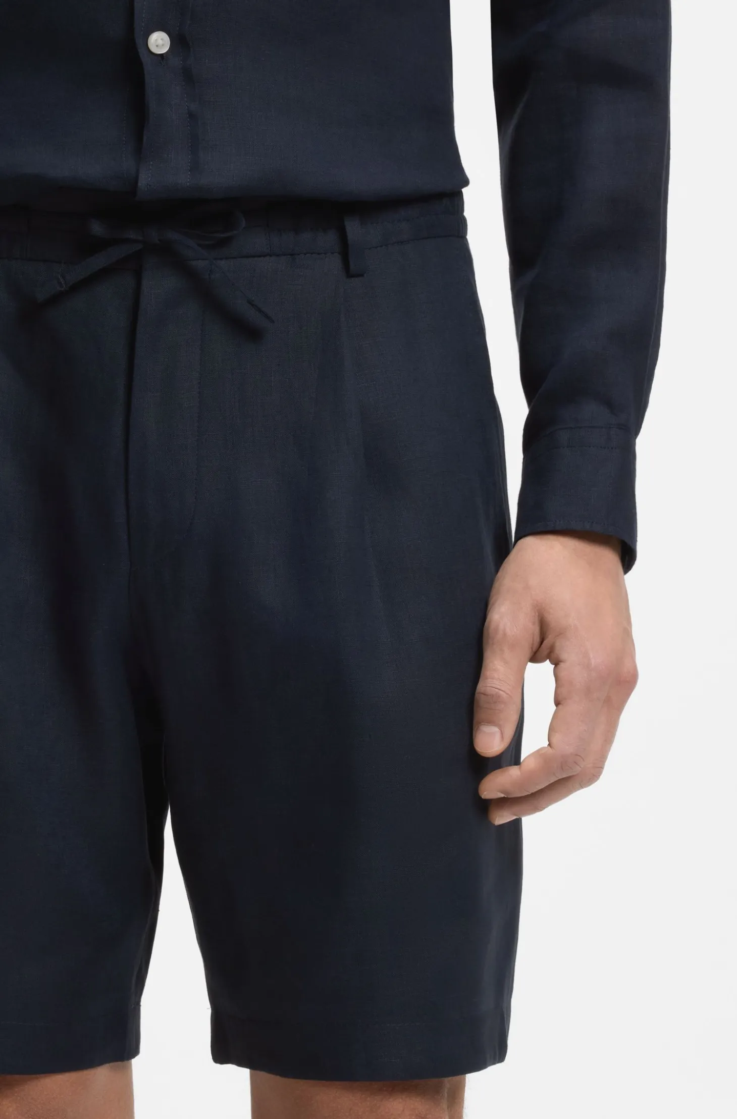 Tapered-Fit Shorts aus Leinen