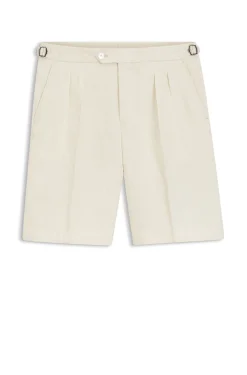 Tapered-Fit Shorts aus Leinen mit Bundfalten vorne