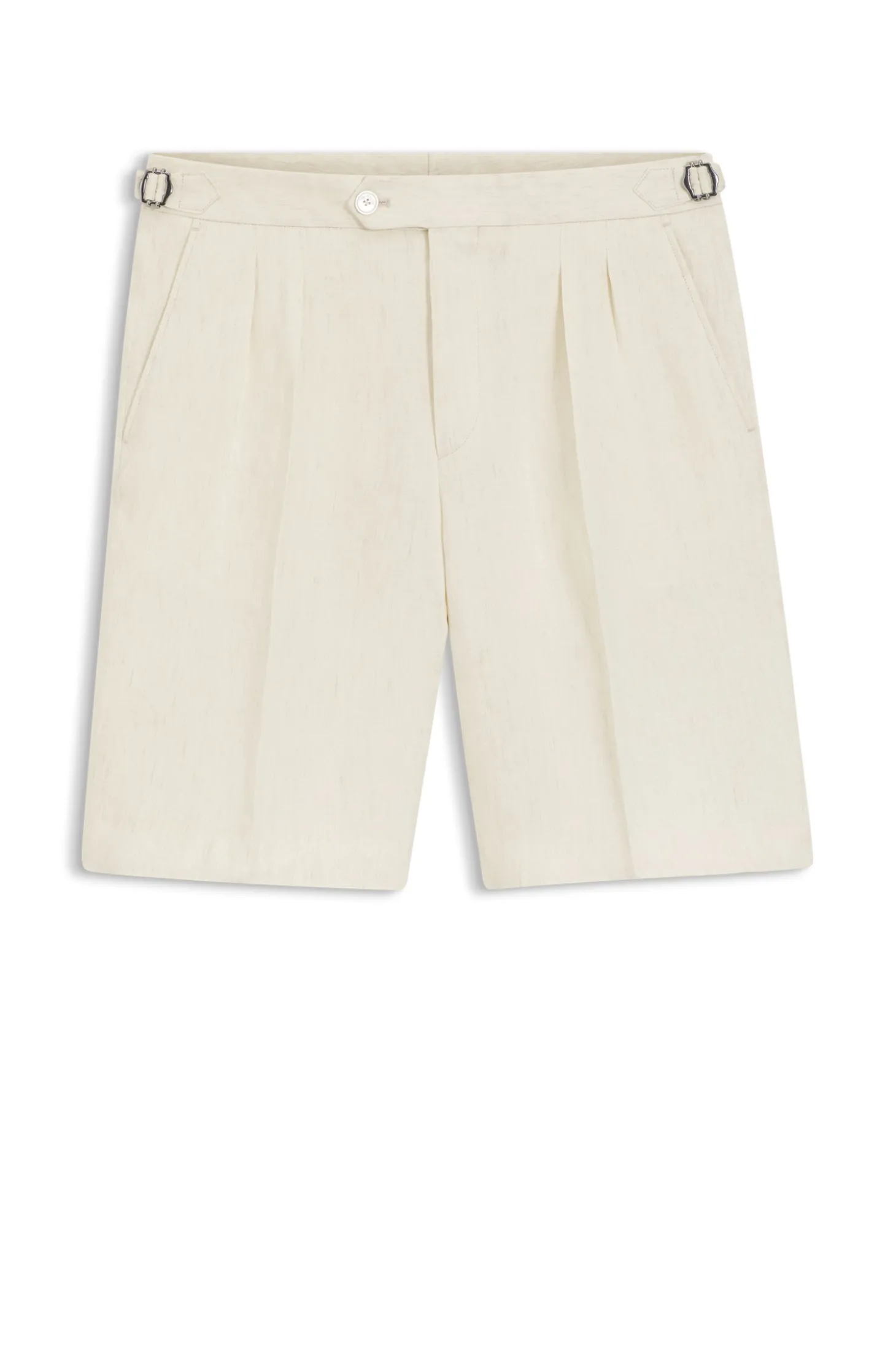 Tapered-Fit Shorts aus Leinen mit Bundfalten vorne