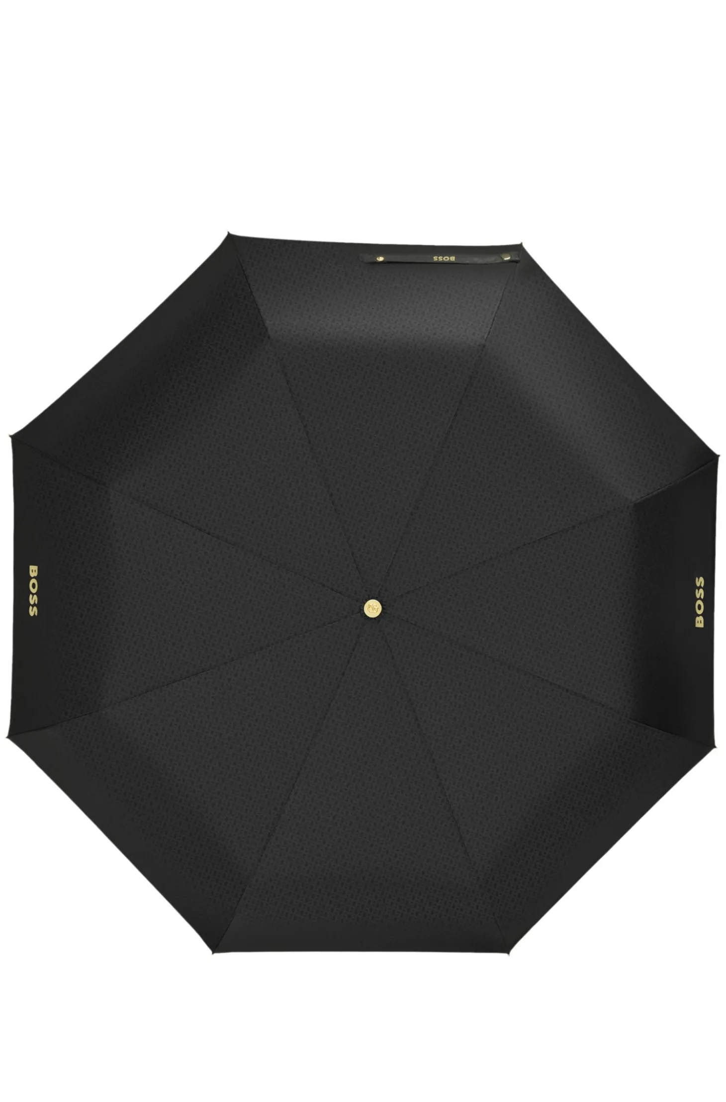 Taschenschirm mit Monogramm-Print in Schwarz und Gold