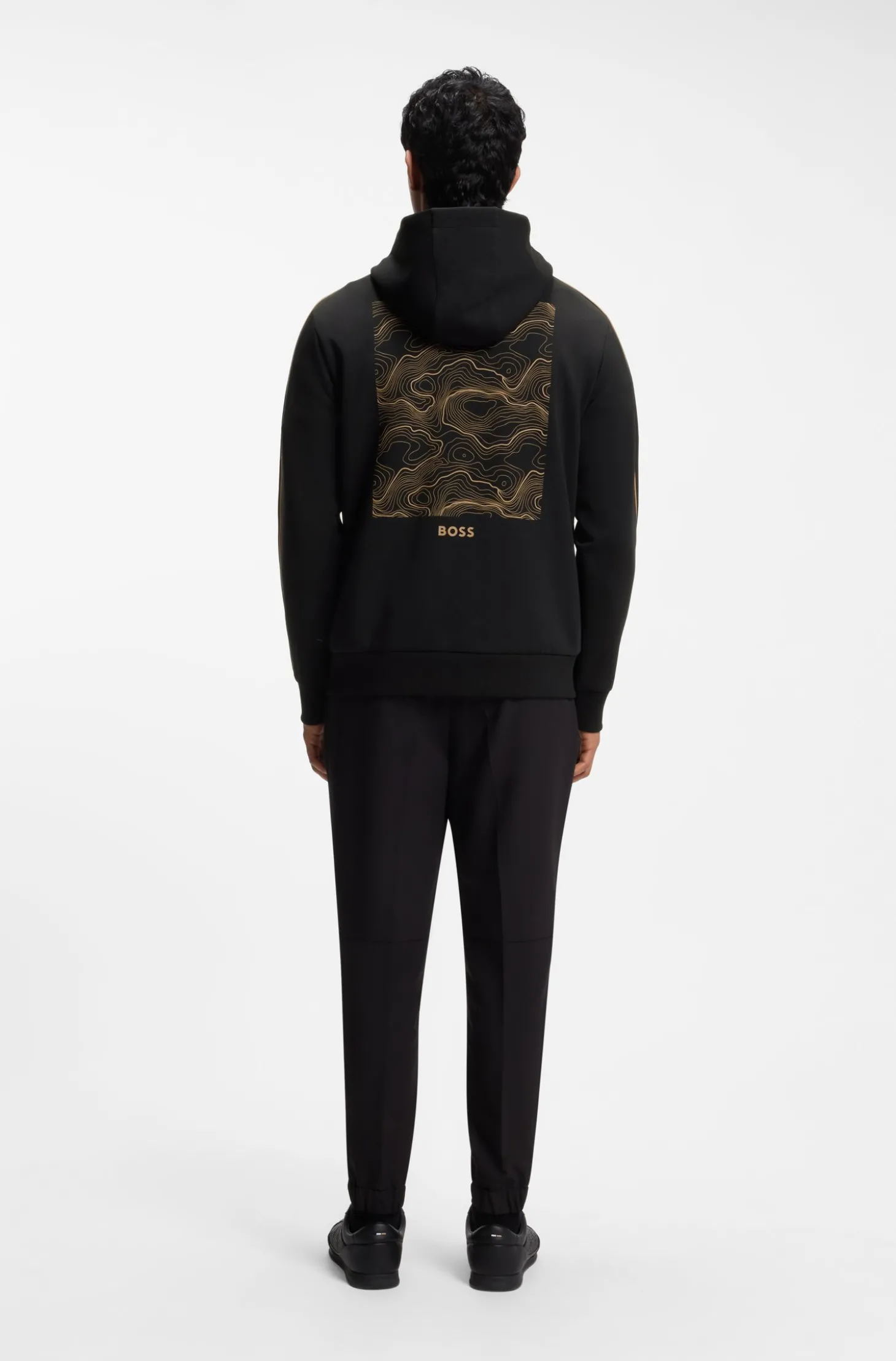 The Open Hoodie aus Baumwoll-Mix mit grafischem Print auf der Rückseite