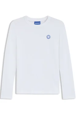 Top aus Baumwoll-Jersey mit Happy HUGO Logo-Aufnäher