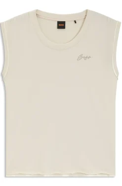 Top aus Baumwoll-Jersey mit Kristall-Logo
