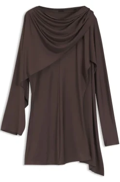 Top aus drapiertem Jersey mit Schal-Detail