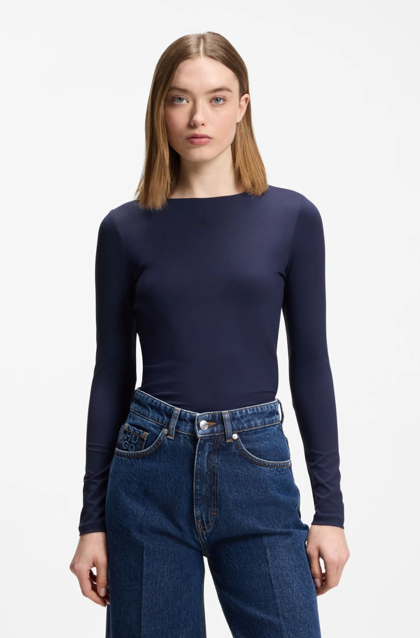 Top aus Stretch-Jersey mit Stack-Logo-Print