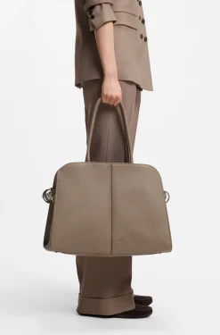 Tote Bag aus Kunstleder mit Logo-Prägung