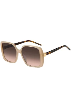Transparente Sonnenbrille in Nude mit Double-B-Monogramm
