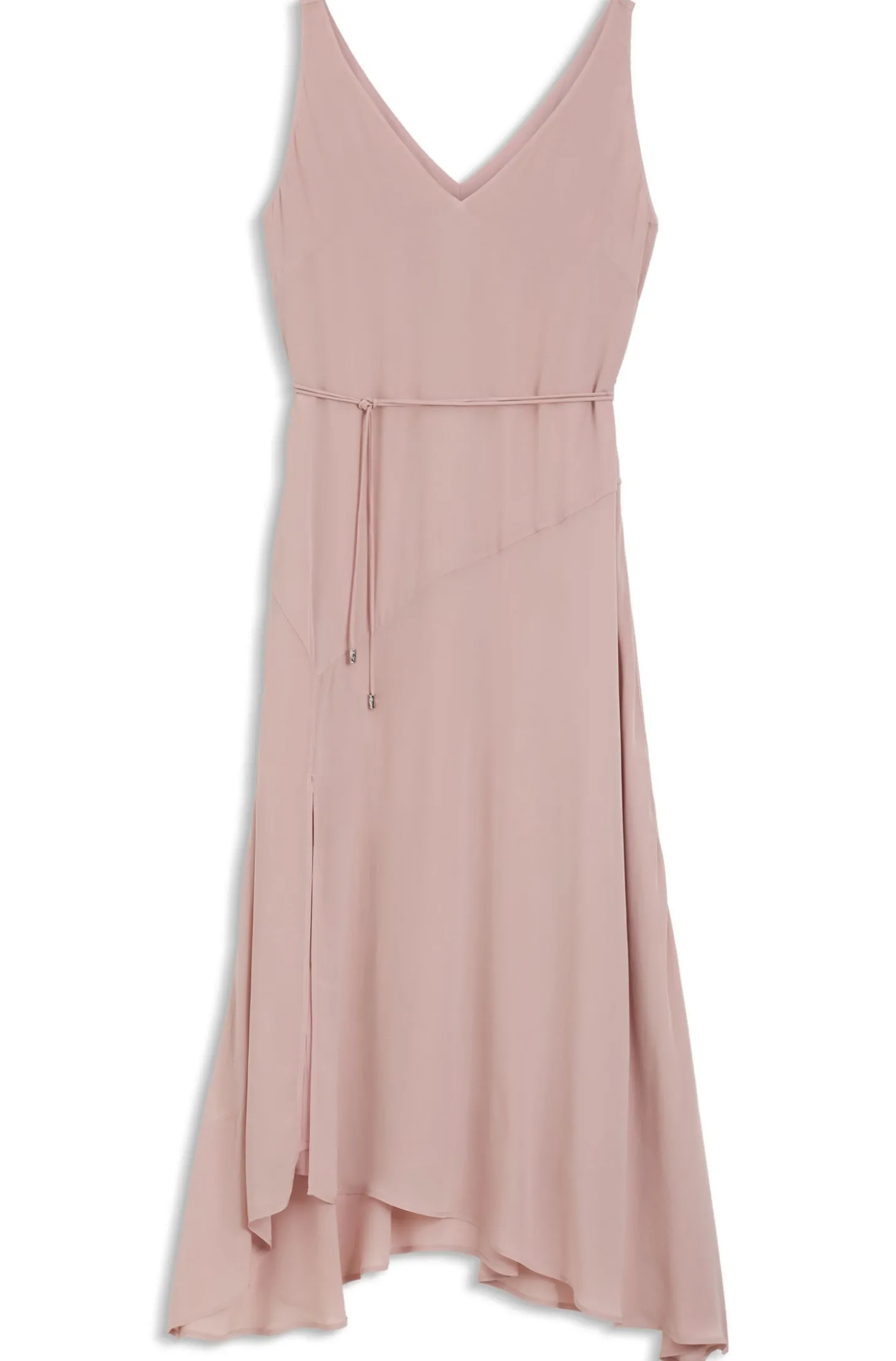 Trägerkleid aus Crêpe de Chine mit V-Ausschnitt