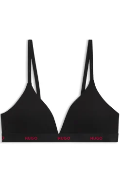 Triangel-BH aus Stretch-Baumwolle mit Logo-Band