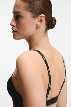 Triangel-BH aus Stretch-Jersey mit Logo-Riemchen