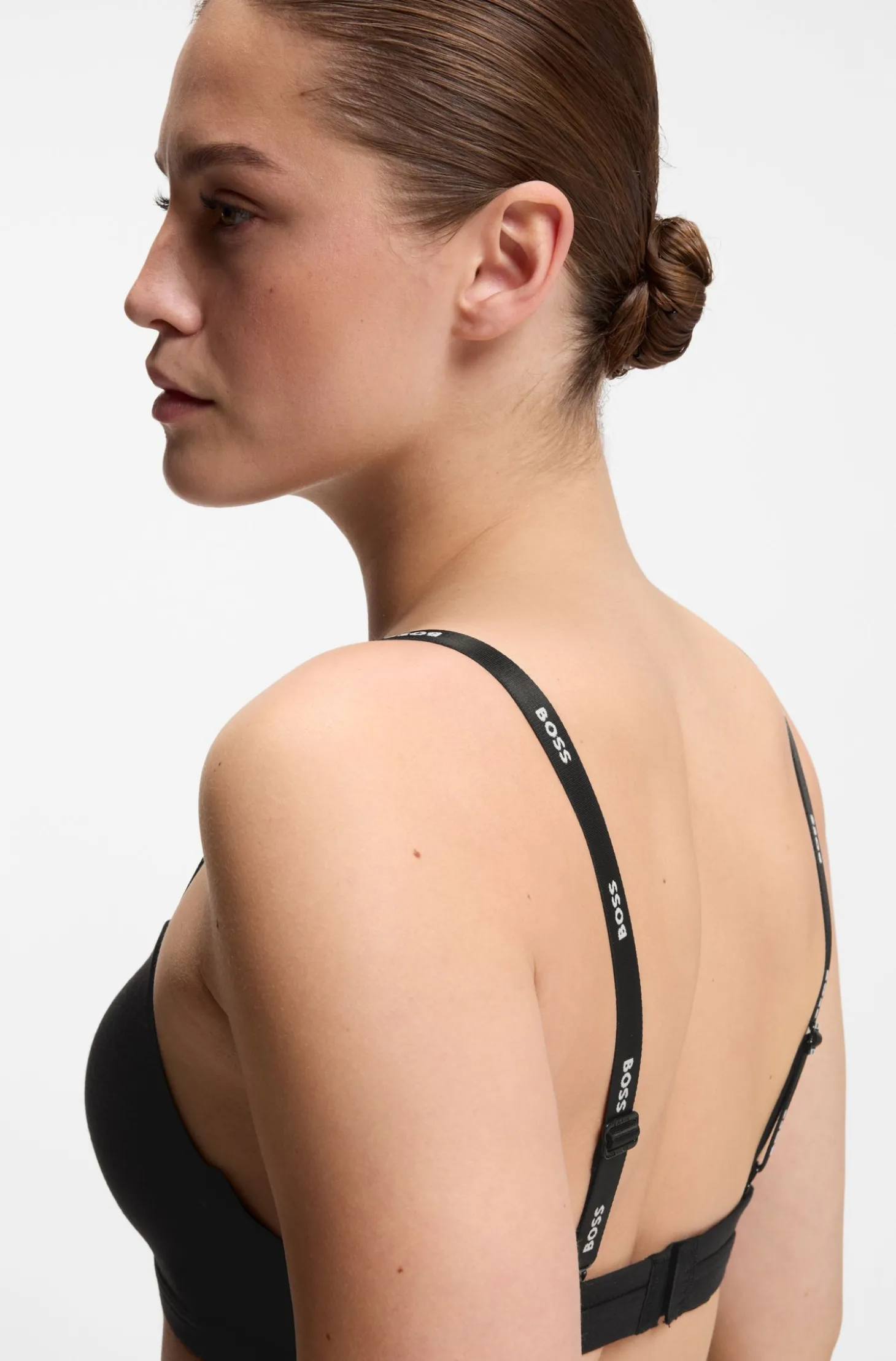 Triangel-BH aus Stretch-Jersey mit Logo-Riemchen