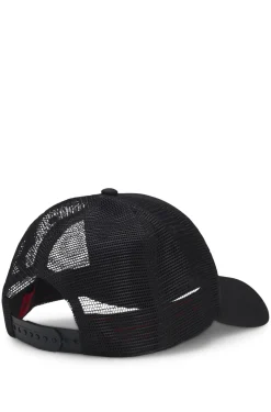 Trucker-Cap aus Twill mit rotem Logo-Etikett