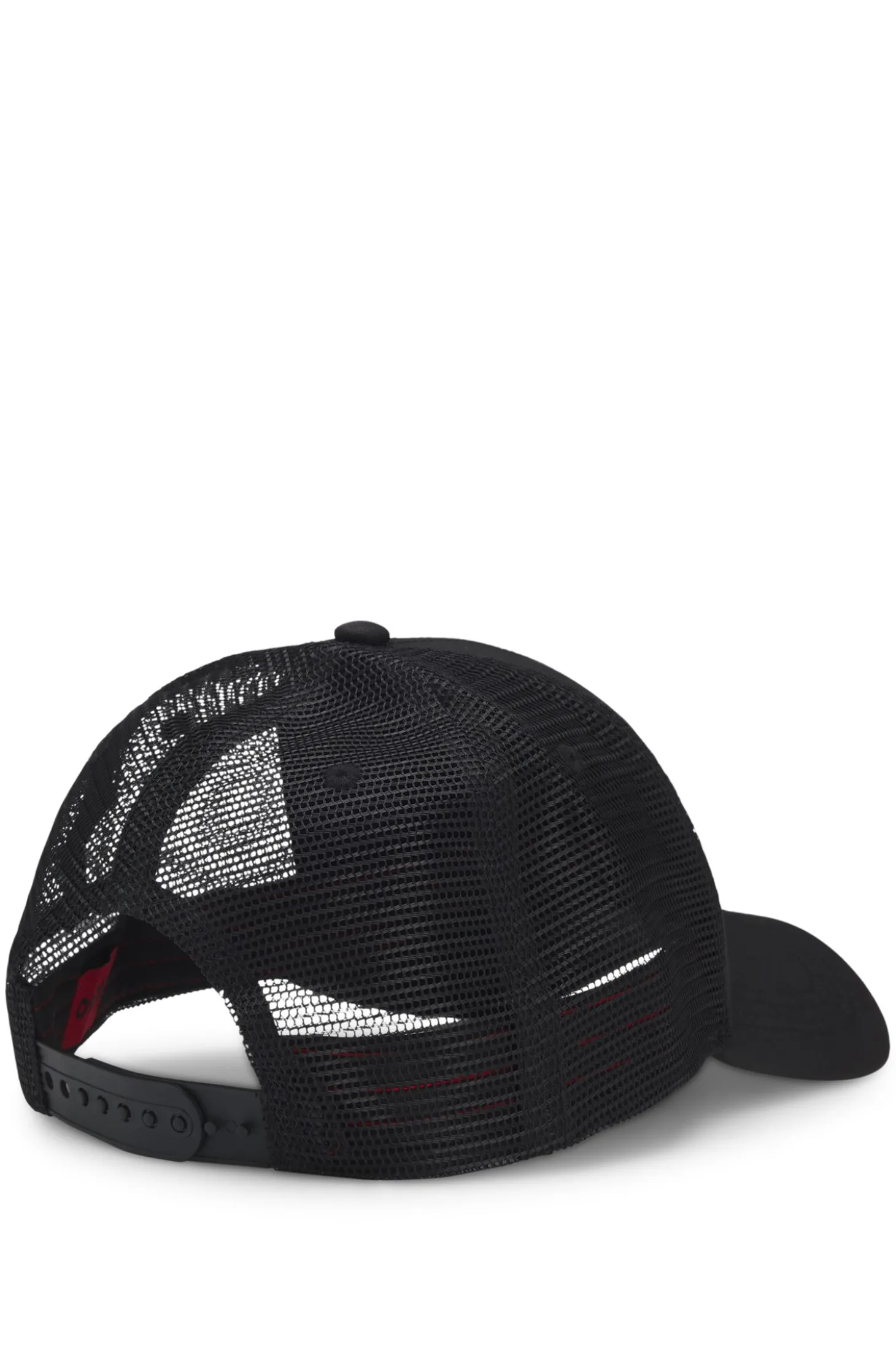 Trucker-Cap aus Twill mit rotem Logo-Etikett