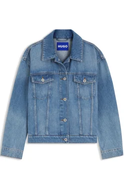 Trucker-Jacke aus blauem Denim