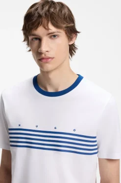 T-Shirt aus Baumwolle mit aufgedruckten Streifen