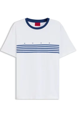 T-Shirt aus Baumwolle mit aufgedruckten Streifen