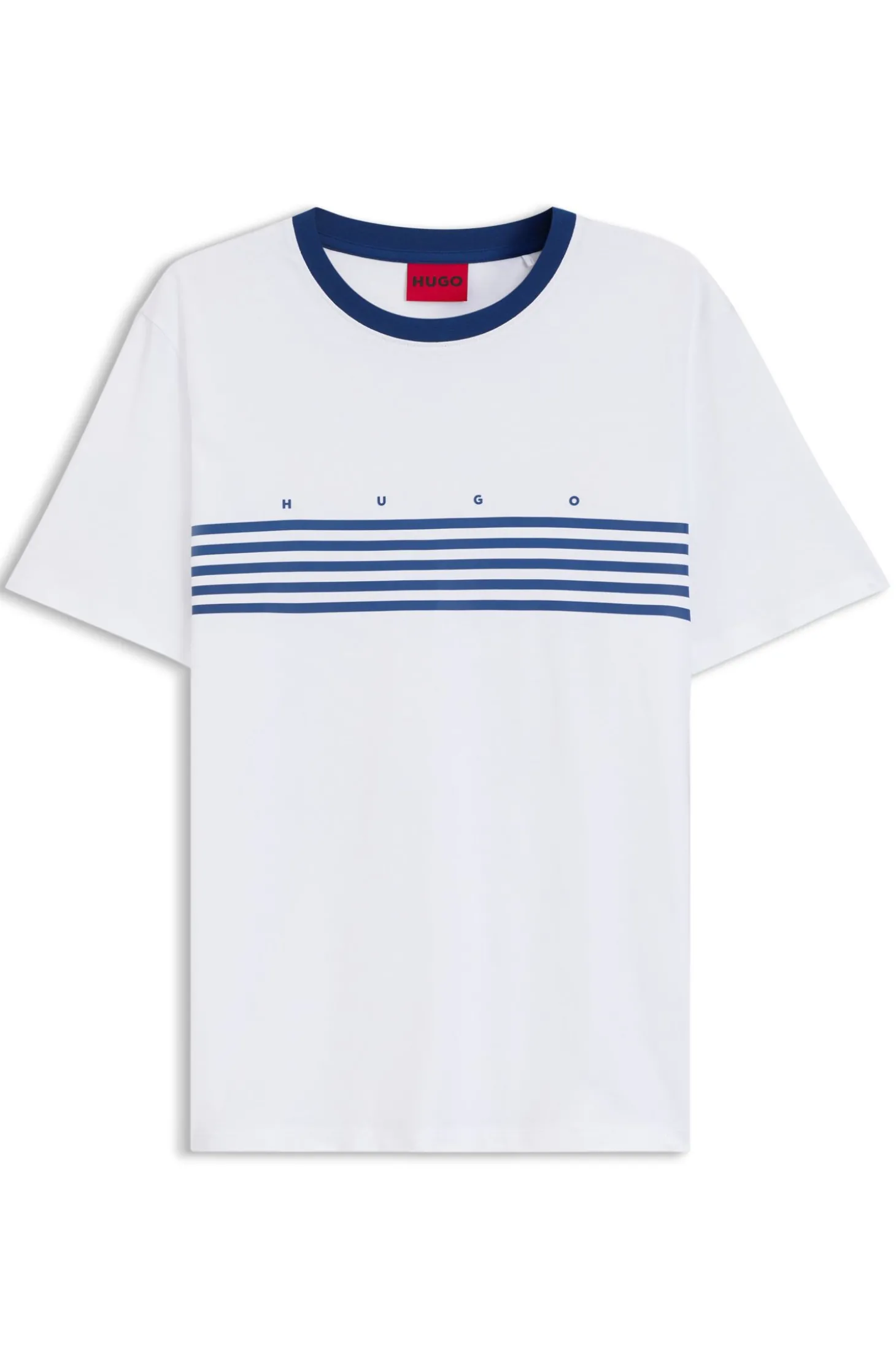 T-Shirt aus Baumwolle mit aufgedruckten Streifen