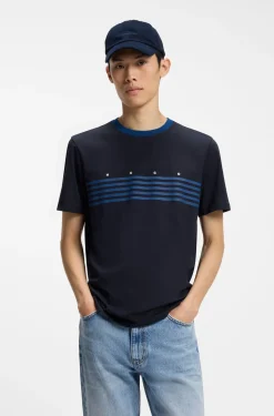 T-Shirt aus Baumwolle mit aufgedruckten Streifen