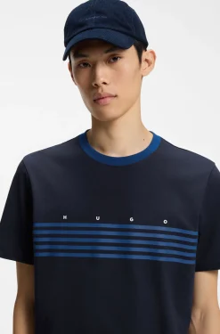 T-Shirt aus Baumwolle mit aufgedruckten Streifen