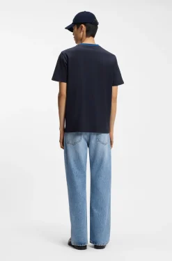 T-Shirt aus Baumwolle mit aufgedruckten Streifen