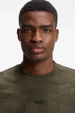 T-Shirt aus Baumwolle mit 3D-Jacquard-Muster