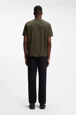 T-Shirt aus Baumwolle mit 3D-Jacquard-Muster