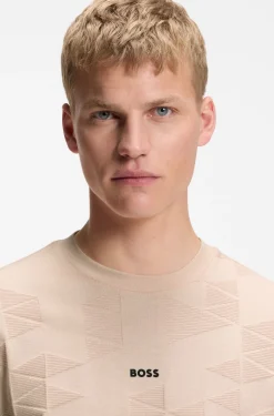 T-Shirt aus Baumwolle mit 3D-Jacquard-Muster