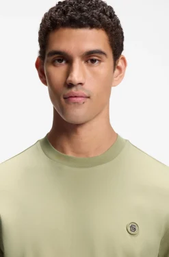 T-Shirt aus Baumwolle mit Double-B-Monogramm-Badge