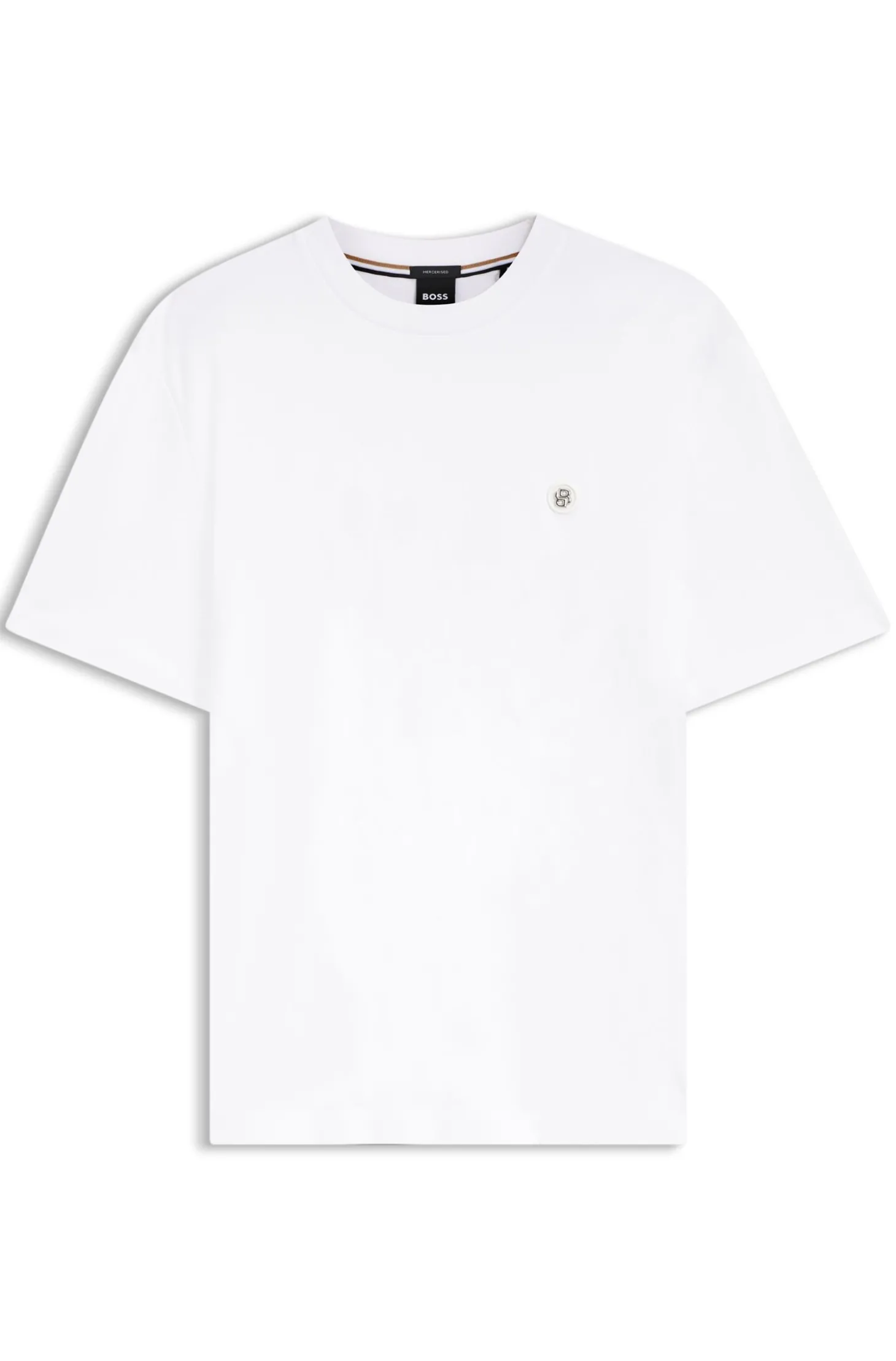 T-Shirt aus Baumwolle mit Double-B-Monogramm-Badge