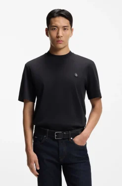 T-Shirt aus Baumwolle mit Double-B-Monogramm-Badge