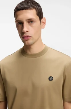T-Shirt aus Baumwolle mit Double-B-Monogramm-Badge