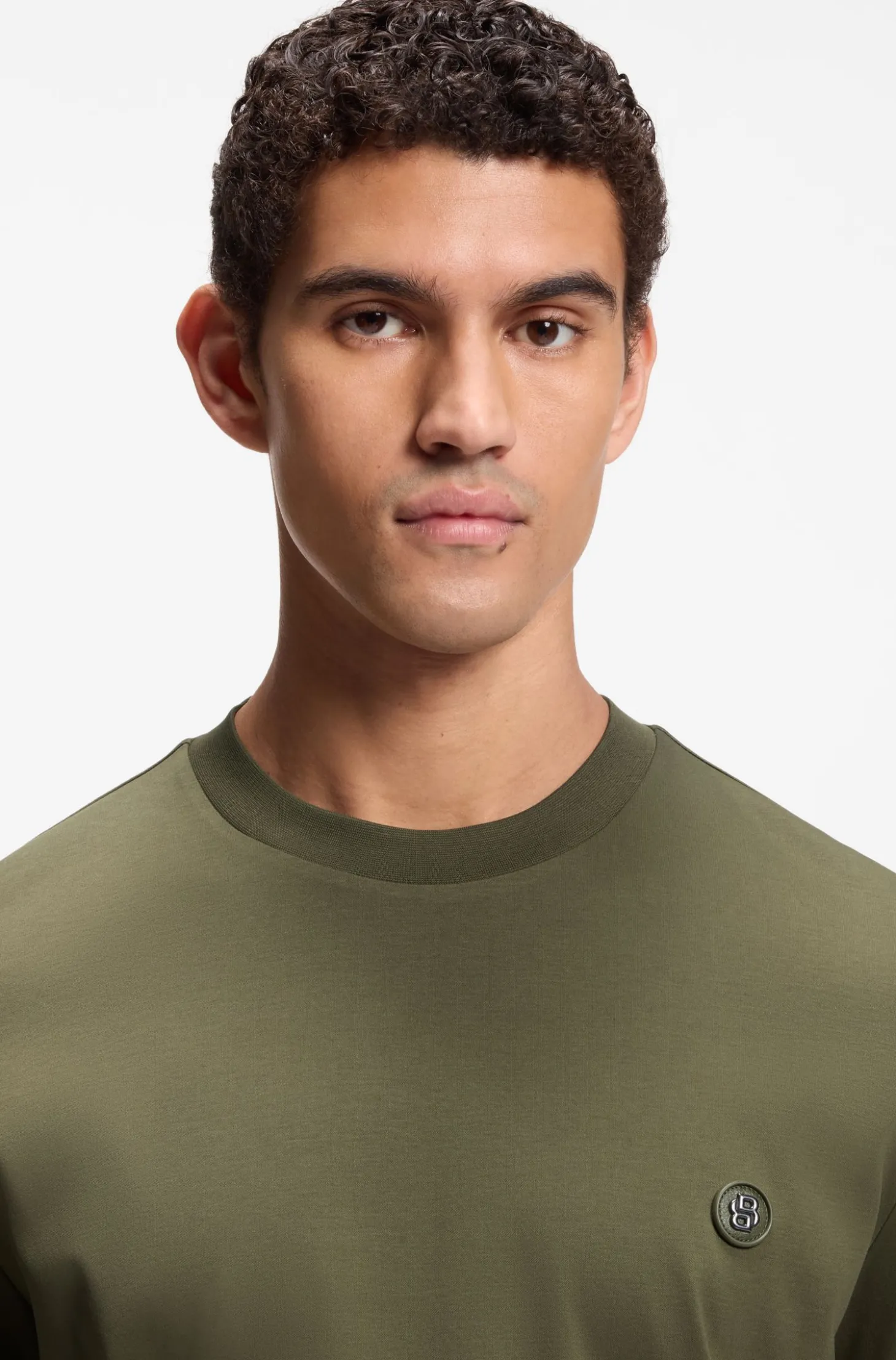 T-Shirt aus Baumwolle mit Double-B-Monogramm-Badge