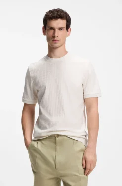 T-Shirt aus Baumwolle mit geometrischem Jacquard-Muster